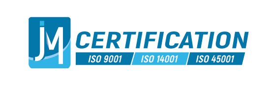 Badge de certification JM : ISO 9001, ISO 1401 et ISO 45001